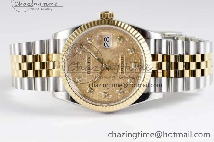 0110 Tailored DateJust 36mm DIWF 1:1 Best Edition 904L Steel Computer Dial Diamonds Markers on SS YG Jubilee Bracelet SA 2314
